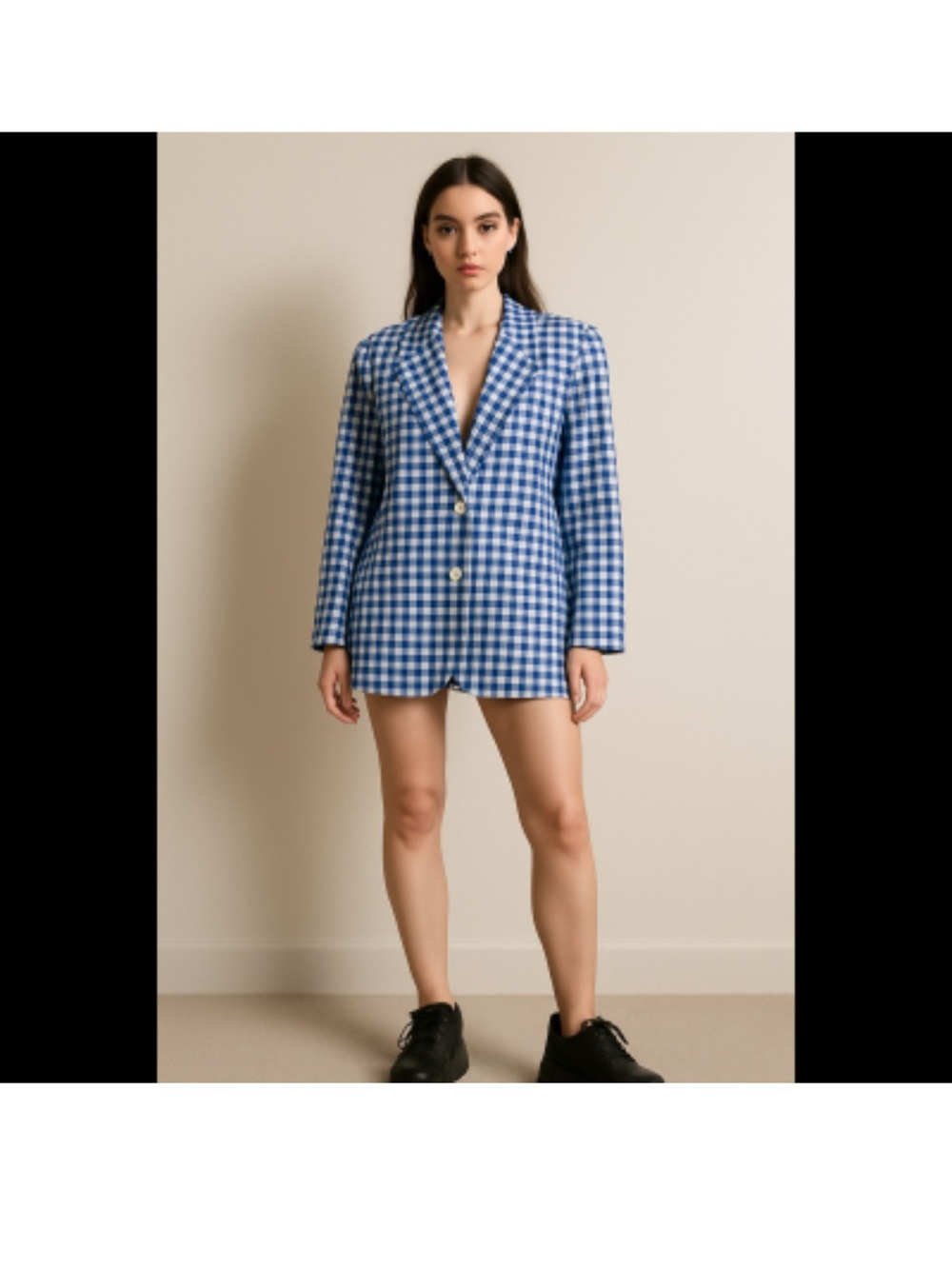 VTG Hunt Club Blue Gingham Blazer Jacket L Preppy Y2K Academia Streetwear